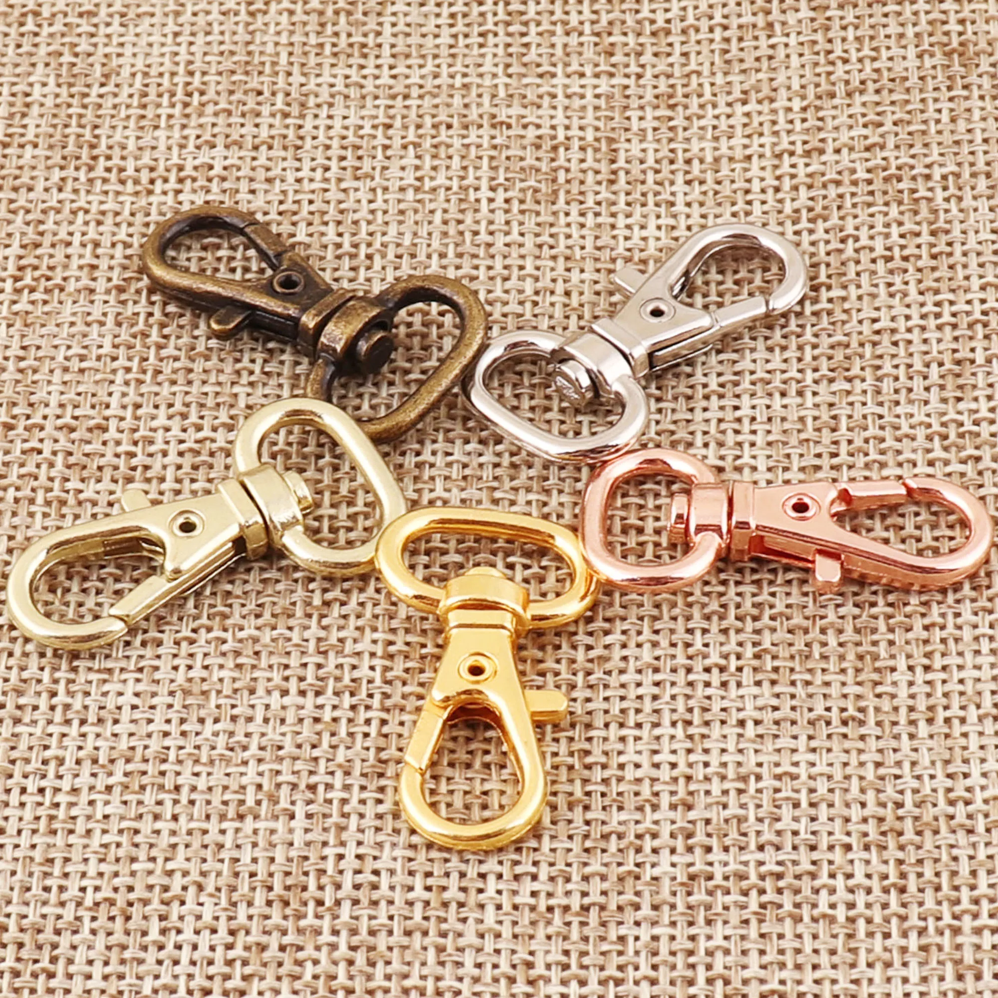 50 PCS Lobster Swivel Clasps Gold Rose Gold Bronze Silver Antique bronze Hook Clasps Claws Carabiner Handbag Snap Purse Hook