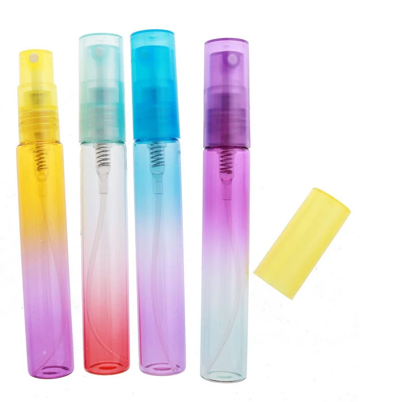 50pcs 8ML Perfume Spray Bottle Empty Gradient Colorful Mixing Portable Cosmetics Packaging Refillable Glass Mist Spray Bottles