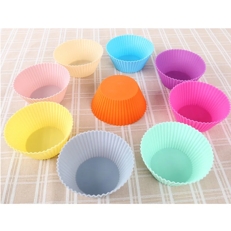 (6pcs) 7cm 9cm Small Big Size Silicone Muffin Cups Cake Molds Baking Cups