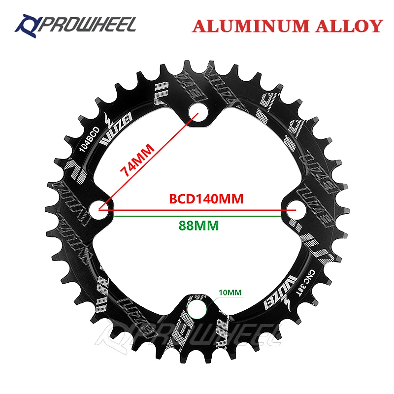 Prowheel Snow Bike Crank sprocket 170mm BB100/120mm Fat Bicycle Crankset 32T/34T/36T/38T/40T/42T 104BCD Narrow Wide Chainring