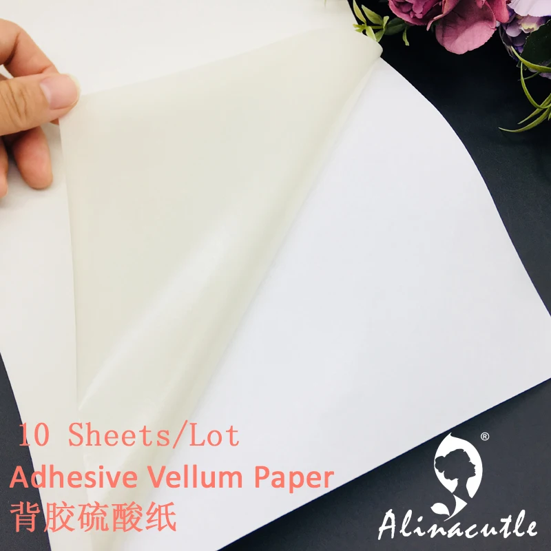 10PC A4 Self-adhesive Vellum Paper Laser / Inkjet Printer DIY Label Sticker Printing Scrapbooking  Album handmade paper craft