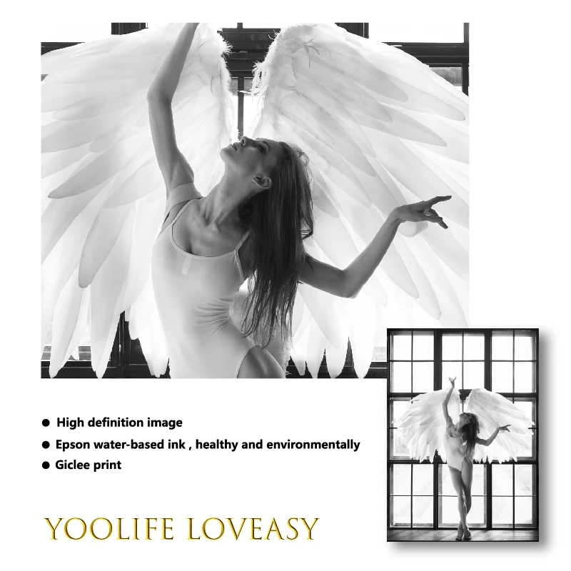 Model Photography Ballerina Angel Poster Black White Prints Girl in Window Canvas Painting Scandinavian Art Boho Wall Decoration