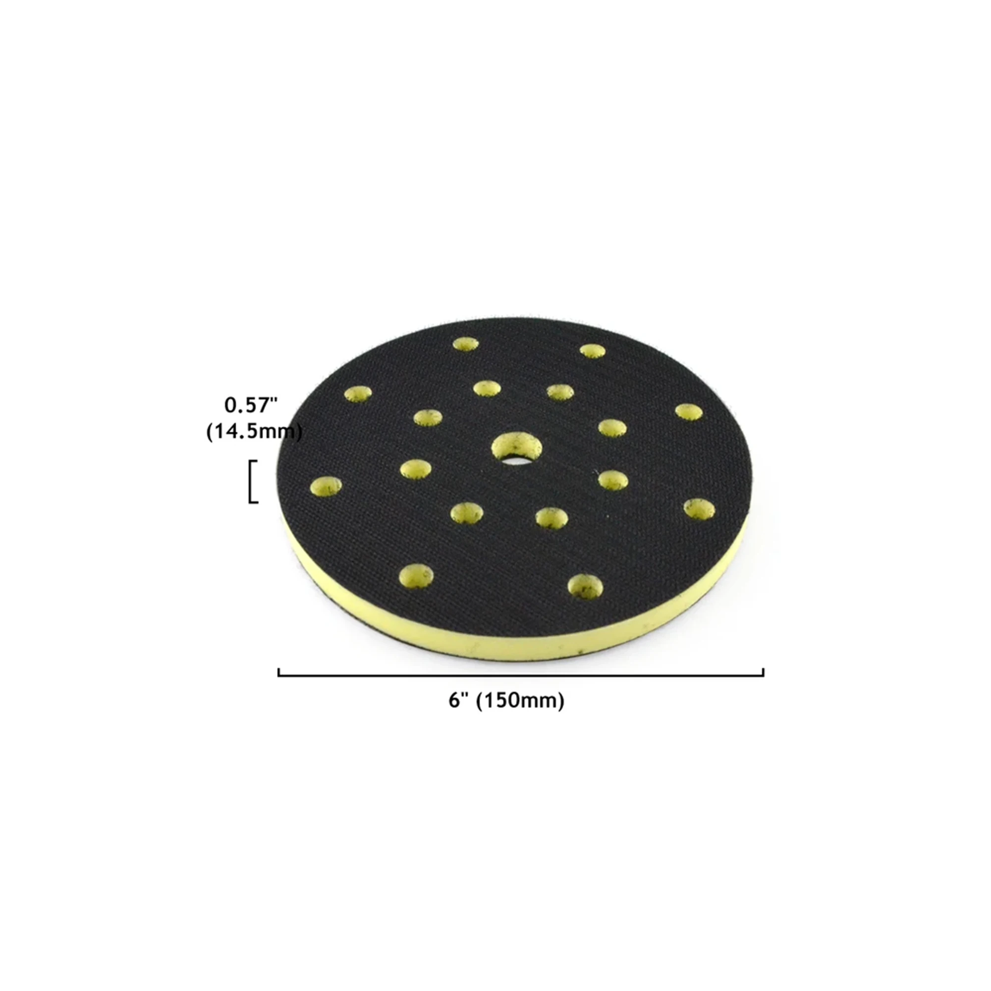 6 inch 150mm 17-Hole PU Foam High Density Hard Hook & Loop Surface Protection Interface Buffer Backing Pad