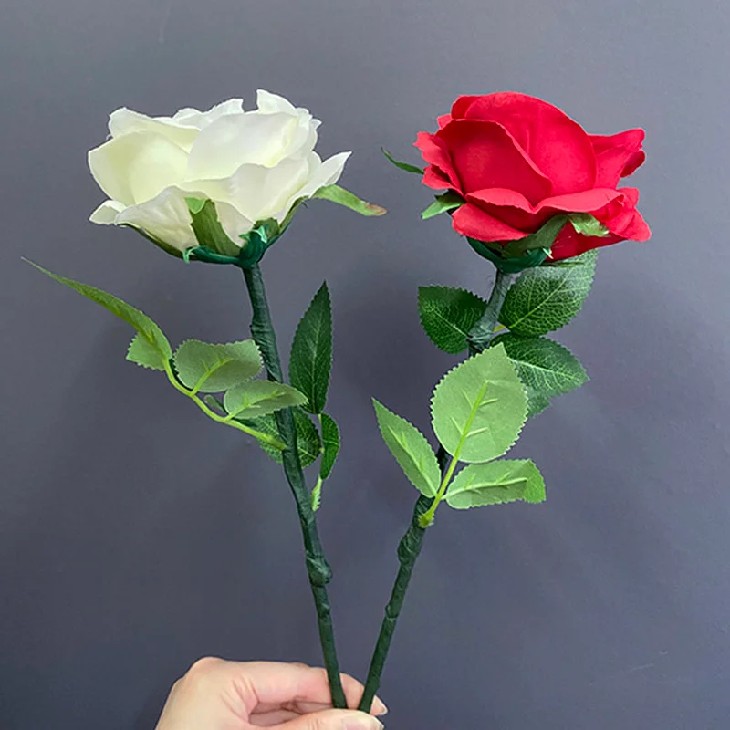 1Pcs Smoking Rose With 20pcs Smoke Refills Magic Tricks Show Charging Version Stage Party Props Appearing From A Rose