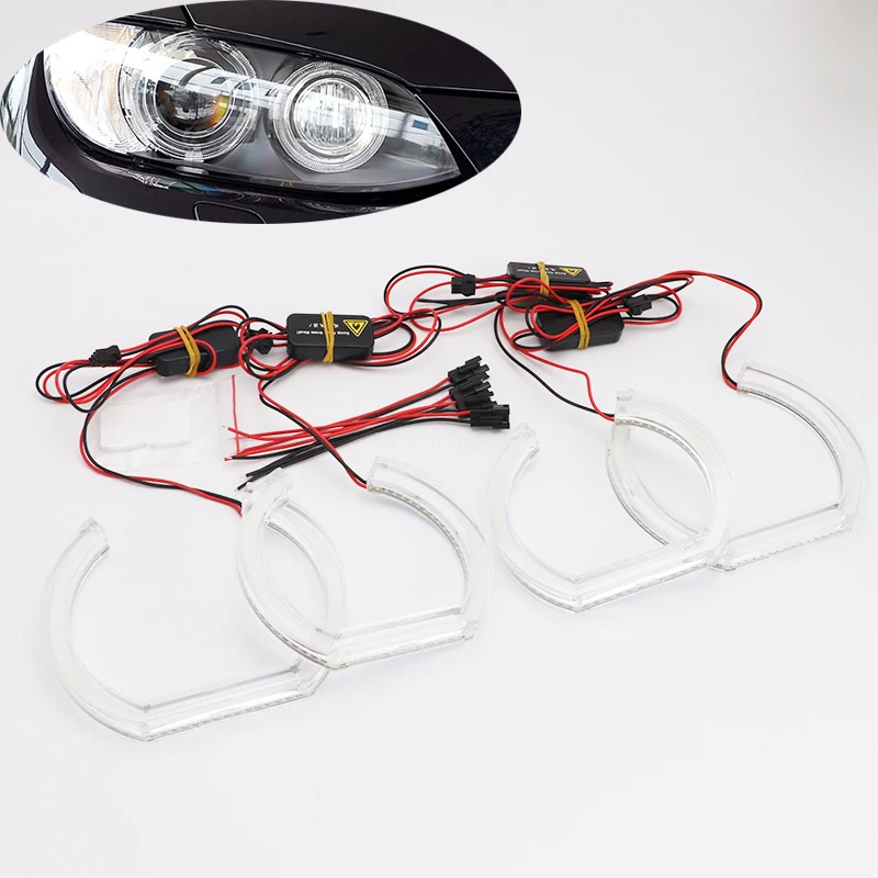 Voor Bmw 3 Serie E90 E92 E93 M3 2007-2013 Coupe Cabriolet Led Angel Eyes Ring Halo Drl Acryl dtm Stijl Koplamp Accessoires