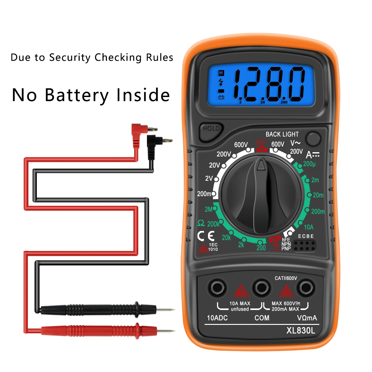 XL830L multimetro digitale portatile retroilluminazione LCD portatile AC/DC amperometro voltmetro Ohm Tester di tensione