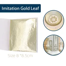 Wholesale Imitation Gold Leaf Taiwan Alloy Foil Champagne Silver Glitter Paper Gilded for Nails Crafts Wall Furniture Decoration
