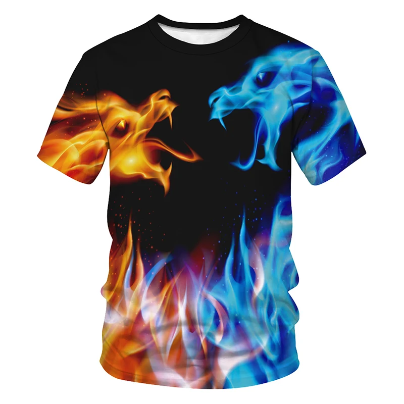 Summer Short-sleeved Man's T-shirt Fashion Brand 3D Printed Fluorescent Reflective T-shirt  Oversized T-shirt