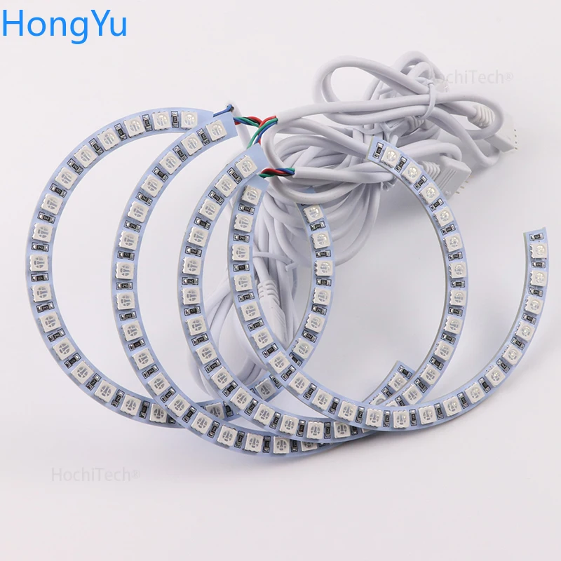Latest Headlight Multi-color RGB LED Angel Eyes  Ring Eye DRL RF Remote Control for Mazda 3 2002 2003 2004 2005 2006 2007