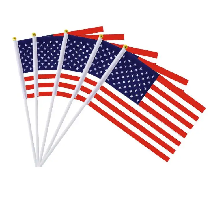 Mini America National Hand Flag 21*14 cm US Stars and the Stripes Flags For Festival Celebration Parade General Election ni271