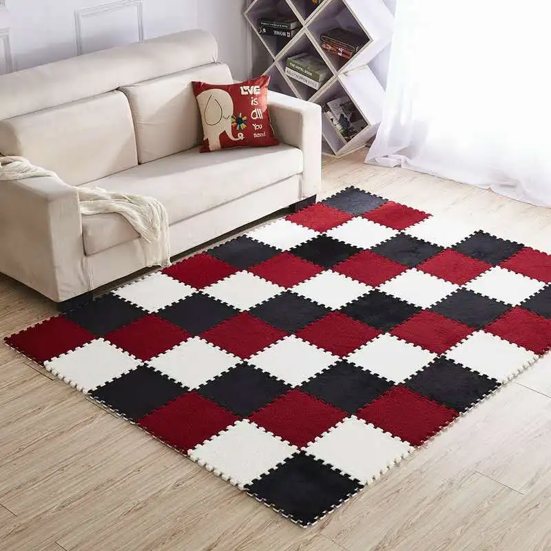 Home Office Use Interlocking Carpet Tiles Puzzle Mat Carpet For Living Room Bedroom Playmat 30.5*30.5cm 1pc Area Rug