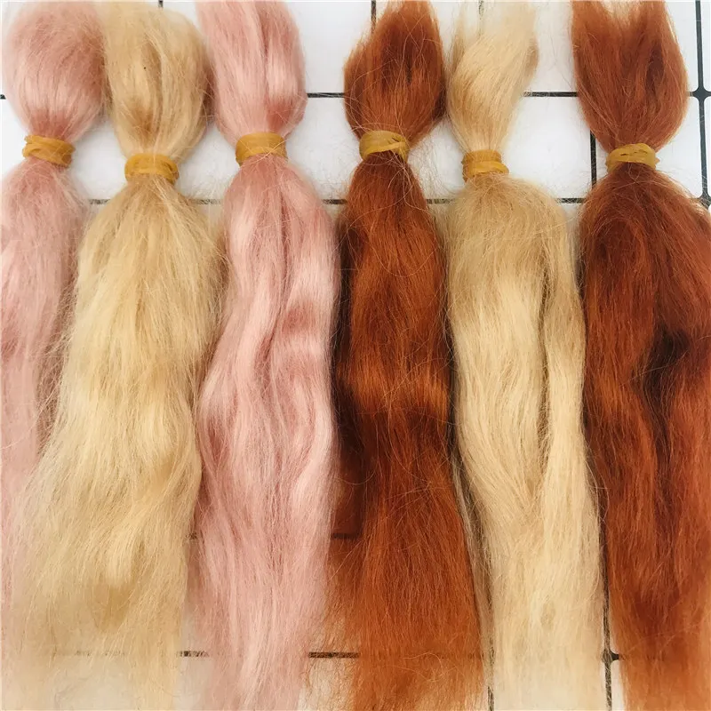 Top Quality 3 colors Reborn Doll Mohair hand rooted Doll hair wig Accessory for SD/BJD Doll