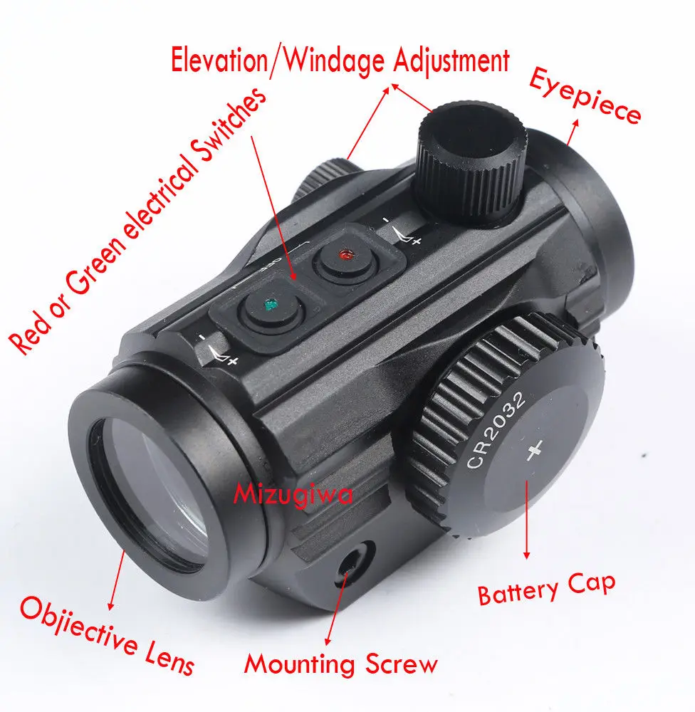 Imagem -05 - Verde Moa Dot Scope Mira Laser Caber 21 mm Tecelão Montagem em Trilho Novo 1x22 Vermelho