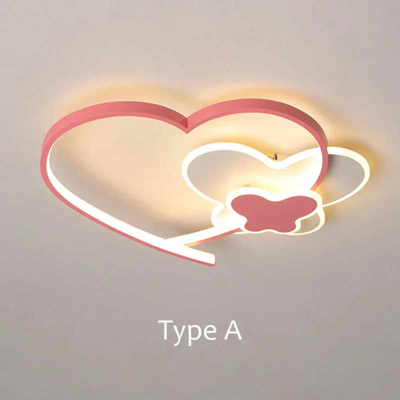 Hart Kroonluchter Voor Meisje Kinderen Jongens Kinderkamer Lamp Indoor Home Nordic Plafondverlichting Inbouw Licht Roze Kroonluchter Lamp