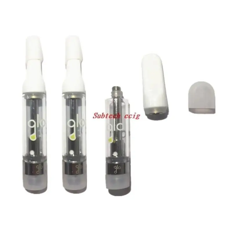 10 stücke Glo Vape Patronen Wagen 0,8 ml 1ml Keramik Spule Leere Verdampfer Dickes Öl Glas Patrone 510 Gewinde zerstäuber Vapes Stift
