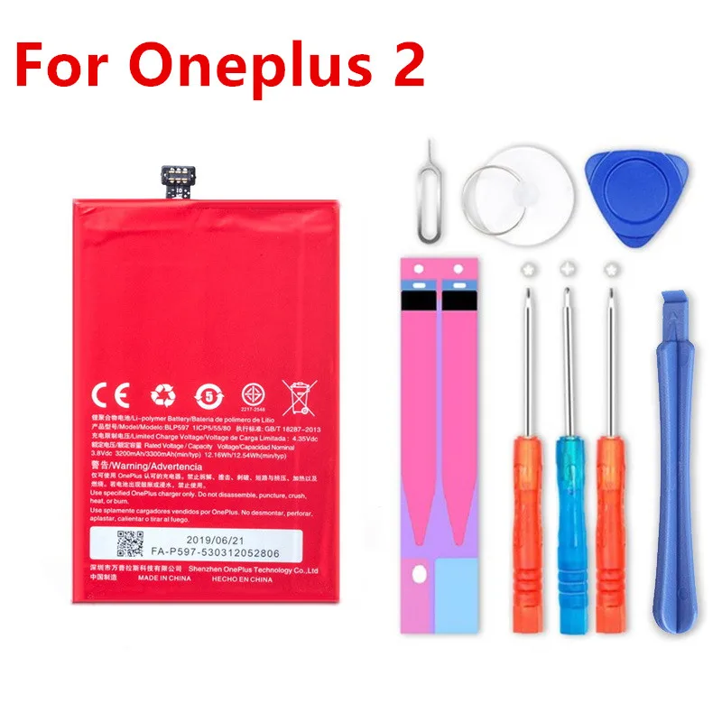 ONE PLUS Original Phone Battery BLP597 3200/3300mAh For OnePlus 2 A2001 High Quality Replacement Li-ion Batteries Free Tools