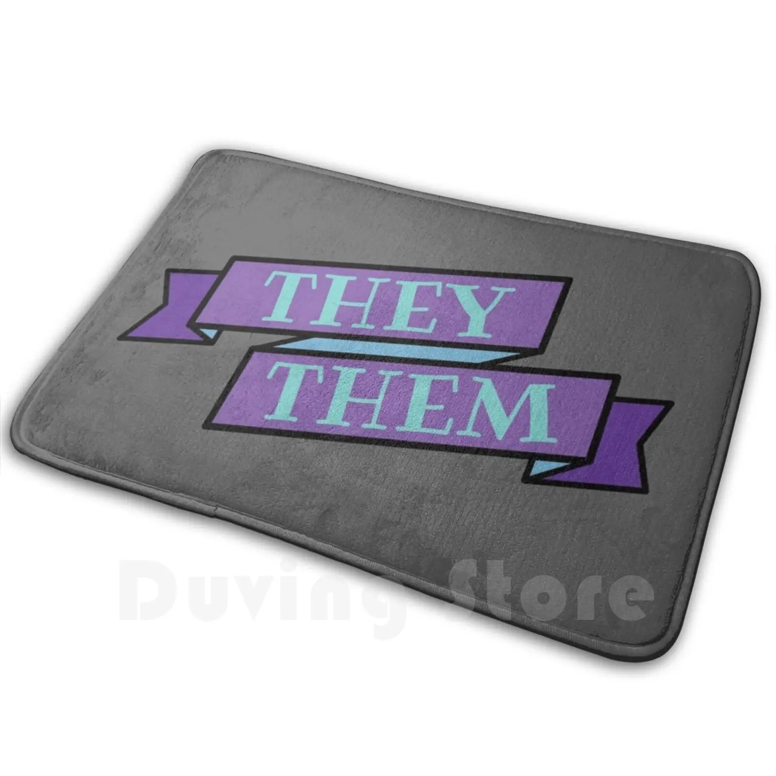 They / Them Pronouns Carpet Mat Rug Cushion Soft Gender Pronouns Gender Neutral Them Queer Equality Equal