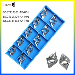 알루미늄 시트 목재 선반 CNC 터닝 공구, 카바이드 인서트 DCGT11T302 DCGT11T304 DCGT11T308 DCGT32.51 AK H01, 10 개