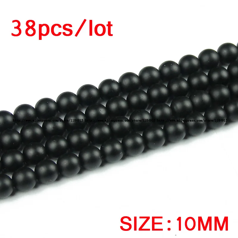 JHNBT Scrub Black Stone Beads Matte Natural Stone Round Loose Beads Ball 4/6/8/10/12MM Jewelry Bracelet Accessories Making DIY