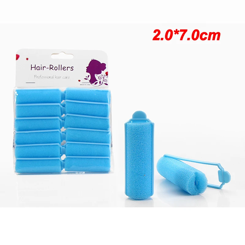 2 Packs 20mm Sponge Hair Rollers Foam Curlers with Buckle Soft Pillar Locking Closure Curling Cute Roller Wave Formers Hair 1544