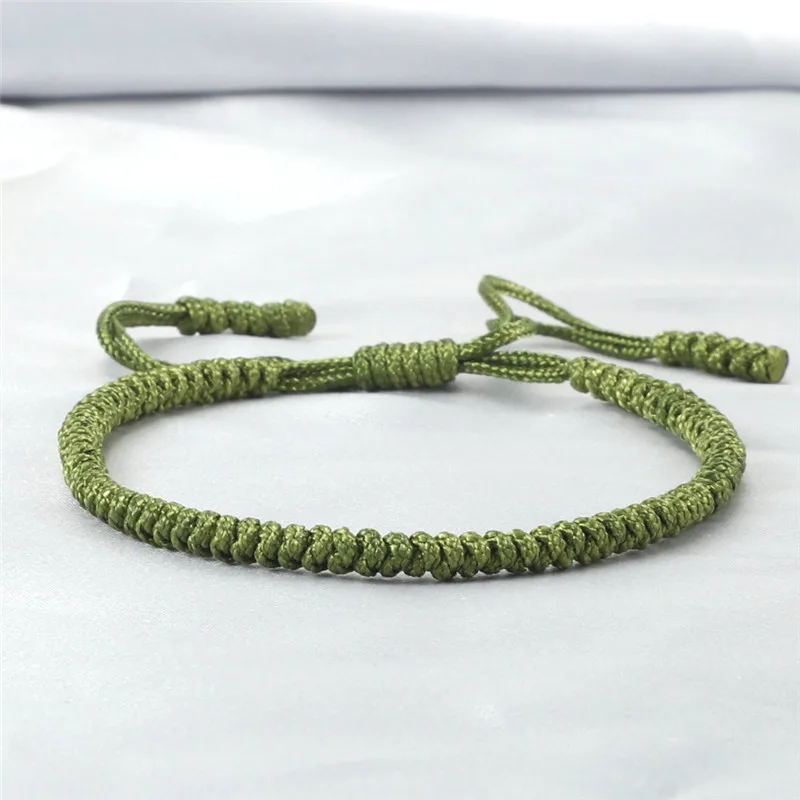 Tibetan Buddhist Charm Thread Bracelets & Bangles Men Handmade Knots Bracelet Simple Green Blue Rope Bracelet For Women Gifts