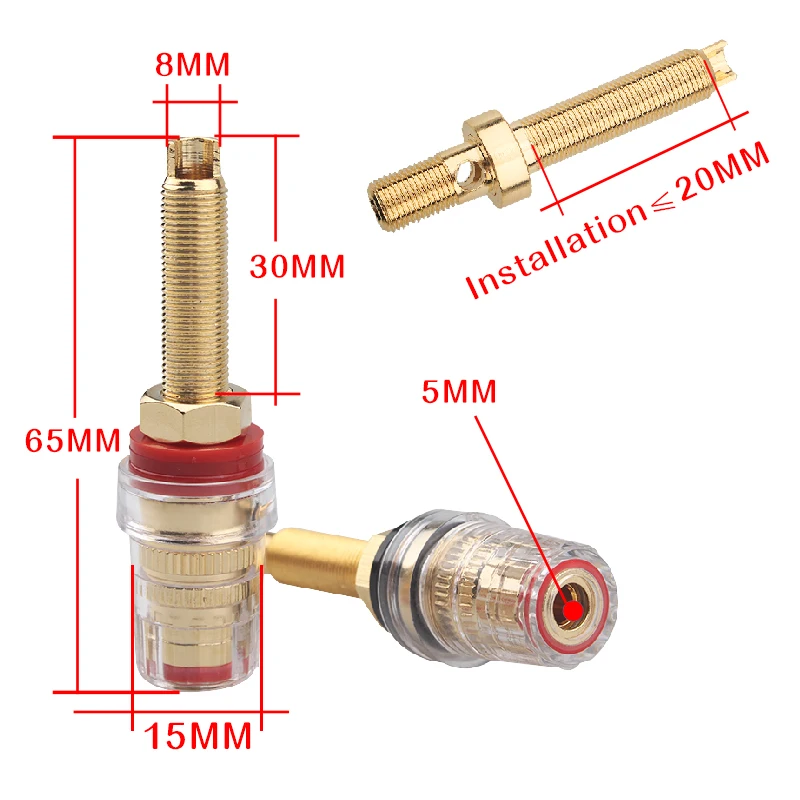 Hifi Crystal Transparent HiFi Audio zacisk wzmacniacz wtyczka bananowa interfejs darmowe spawanie długie słupki