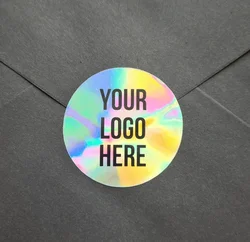 Custom Holographic Stickers Aesthetic Phone Laptop Bike Waterproof Personalized Laser Label Die Out Business LOGO Decal Adhesive