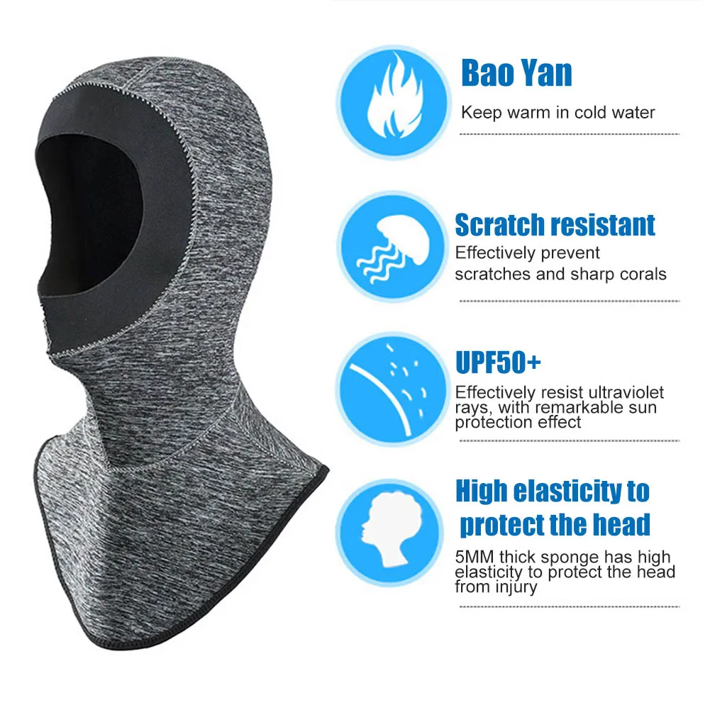 Capa de mergulho neoprene 3mm boné de mergulho bib capa de mergulho quente durável stretchable para surf snorkeling vela fou99