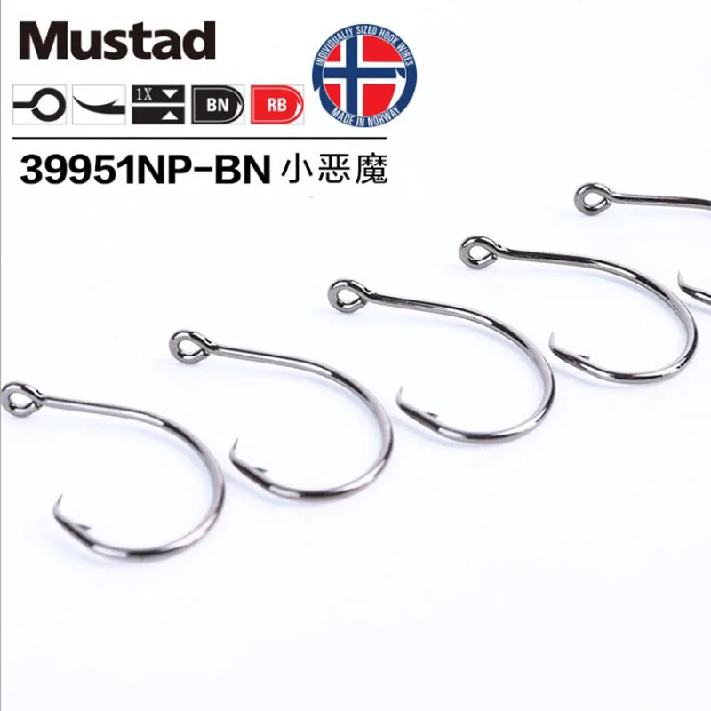 Original Mustad 39951 Fishing Hooks Demon Circle High Carbon Steel Fishing Hook Strong Rustproof Sea Carp Catfish Anzuelos Pesca