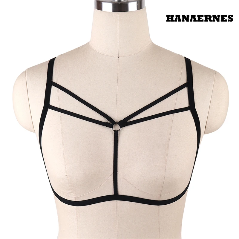 Cheapest Body Cage Bondage Harness Women Sexy BDSM Lingerie Black Body Harness Belt Gothic Crop Tops Cage Bralette Fetish Harnes