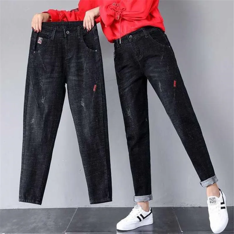 2022 primavera outono calças de brim femininas calças jeans moda alta cintura harem calças femininas streetpants p295