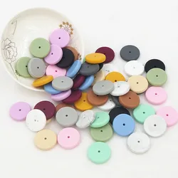 Chengkai 20PCS Silicone Coin Beads Baby Teething BPA Free For DIY Infant Soothing Pacifier Nursing Bracelet Toys Accessory