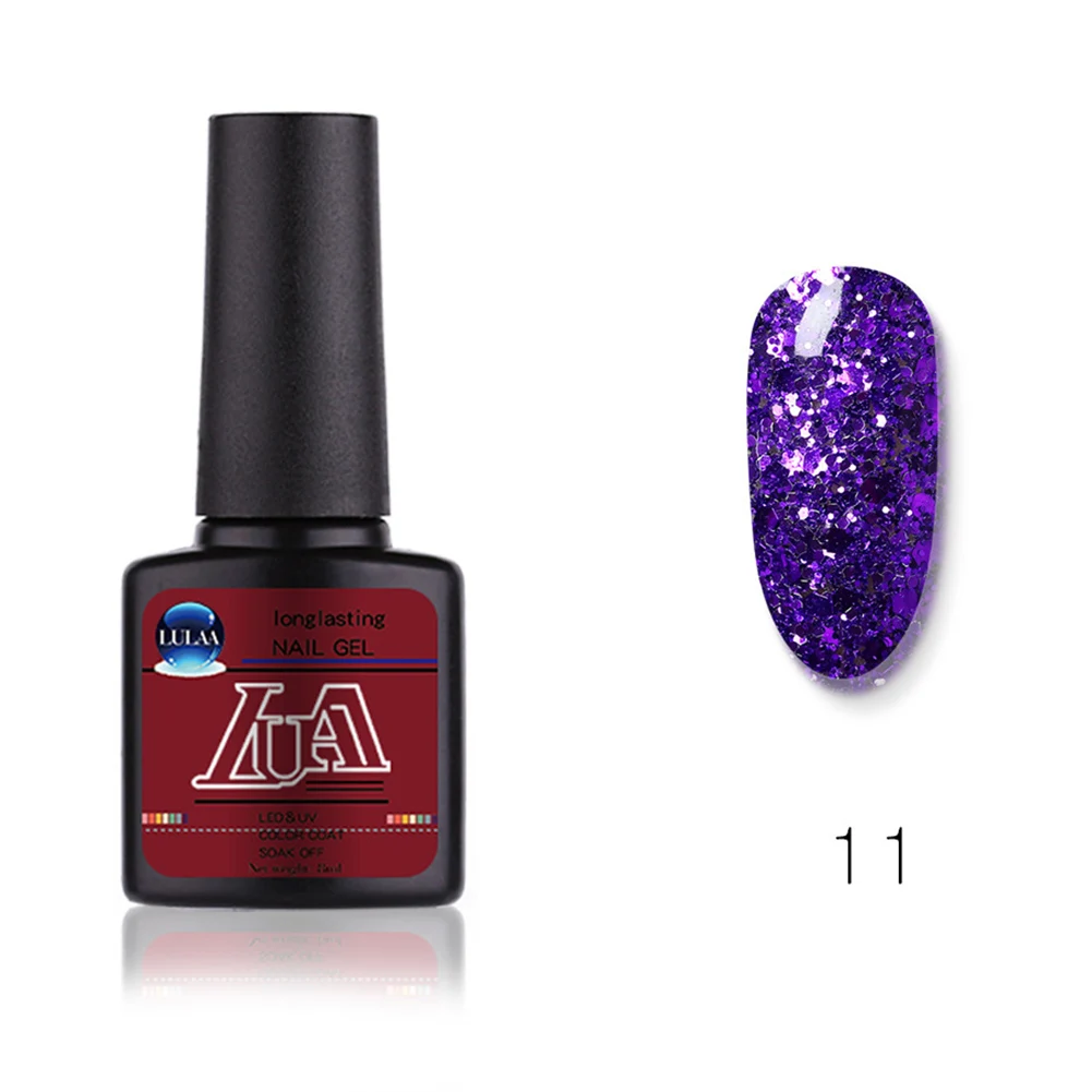 Esmalte de uñas en Gel UV brillante, barniz de lentejuelas para manicura DIY, laca de Gel para decoración de uñas, envío directo