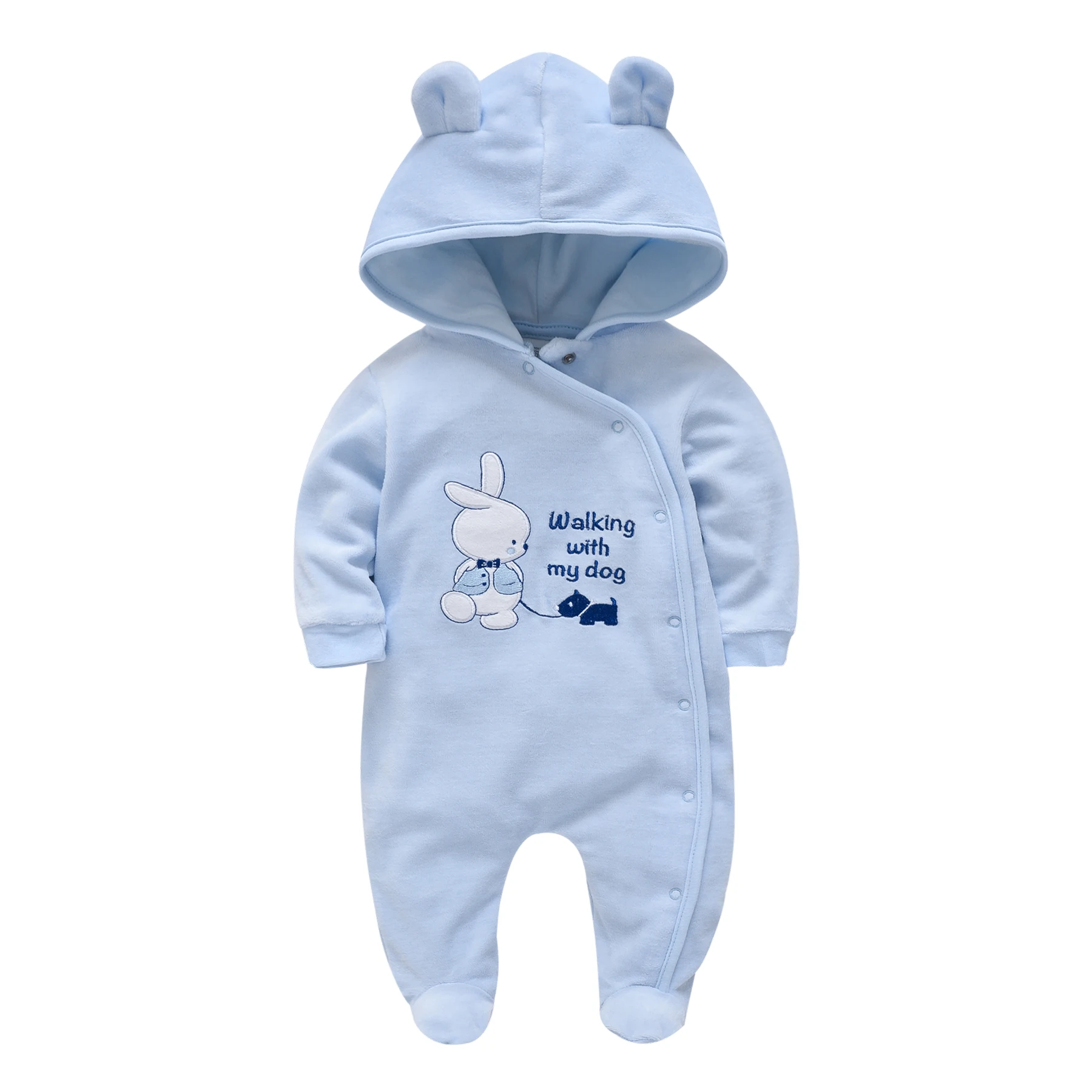 

Newborn Baby Girls Hoodies Romper Infant Onesie Velvet Warm Jumpsuit Baby Boys Overalls Clothing Toddler Clothing Roupa De Bebes