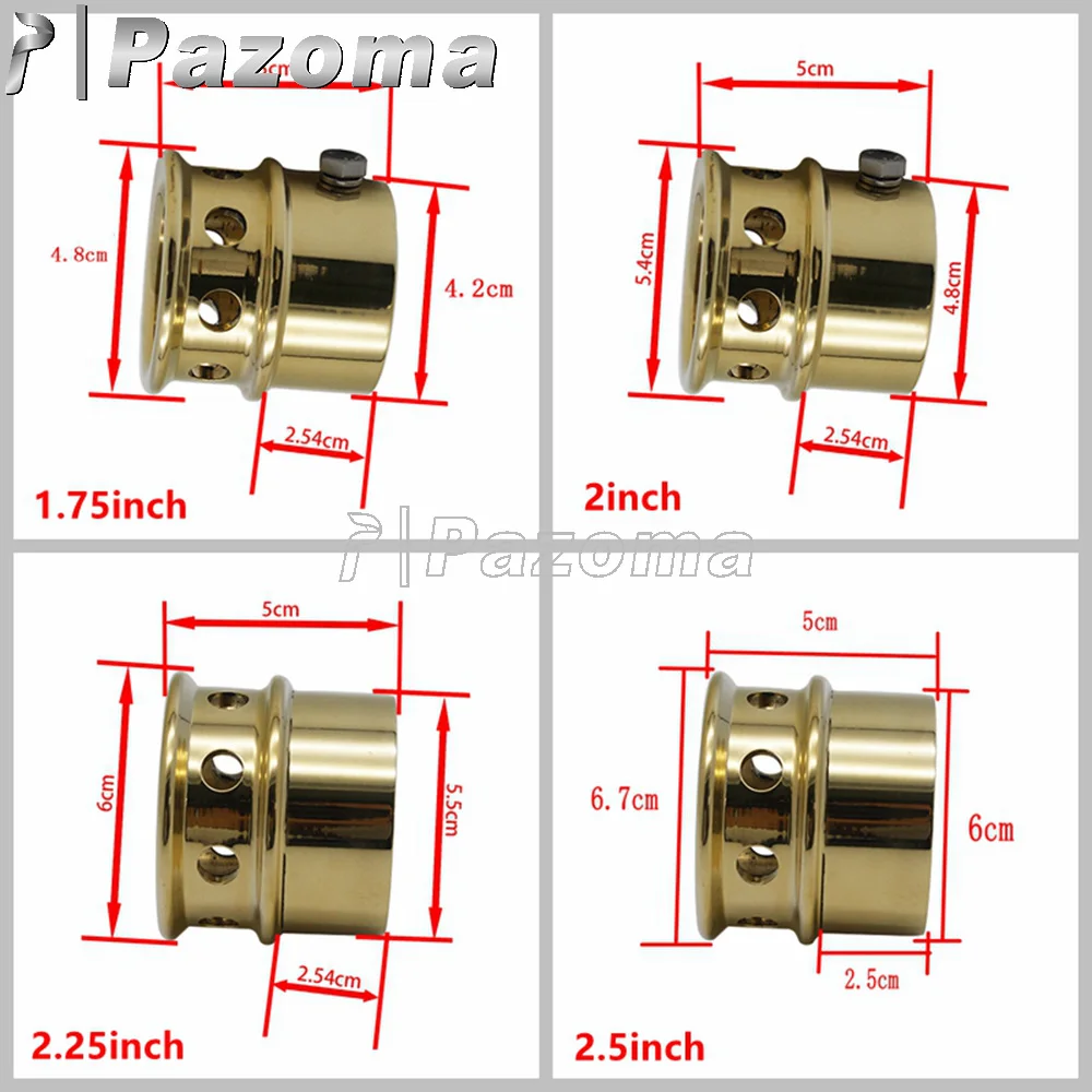 ทองเหลืองเจาะรถจักรยานยนต์ท่อไอเสียท่อเคล็ดลับ 1.75 "2" 2.25 "2.5" ท่อไอเสียท่อไอเสียสําหรับโรงเรียนเก่า Bobber Chopper