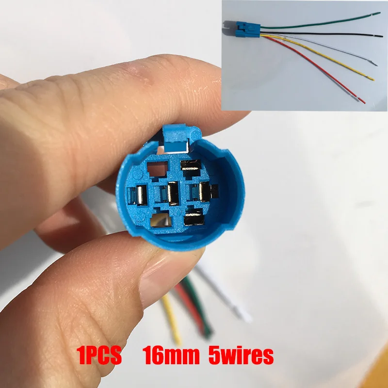 Enchufe de cable para interruptor de botón de metal, cableado de 2-6 cables, lámpara estable, botón de luz, 12mm, 16mm, 19mm, 22mm, 25mm