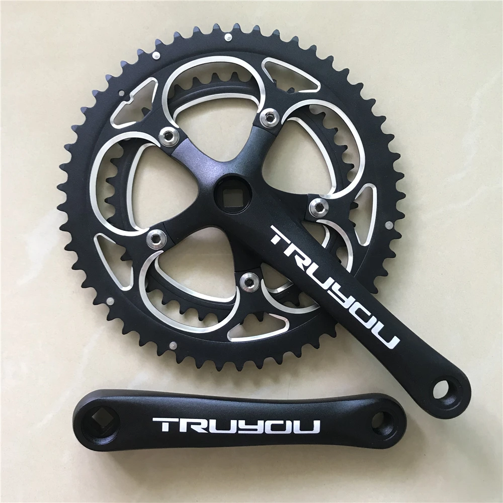 

Road Bicycle Crankset 110 BCD 53/39T Chainwheel 3/32" Folding Bike Crank Square Hole Chainring Double Speed 170mm Lenght