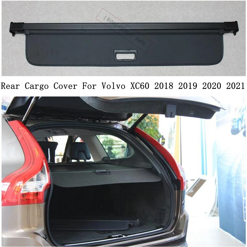 Rear Cargo Cover For Volvo XC60 2018 2019 2020 2021 Privacy Trunk Screen Security Shield Shade Black Beige Auto Accessories