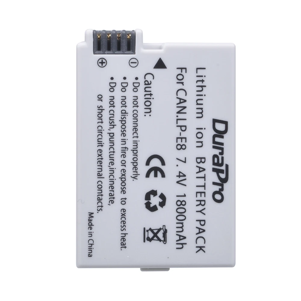 Аккумулятор DuraPro LP-E8 LP E8 для камер Canon EOS 550D 600D 650D 700D Kiss X4 X5 X6i X7i Rebel T2i T3i T4i T5i