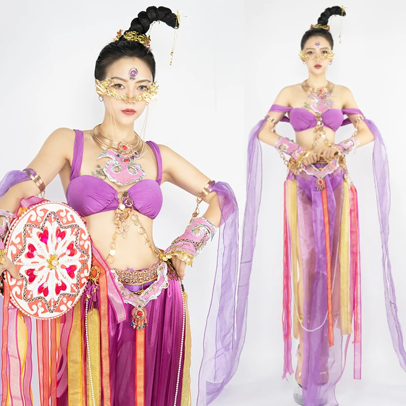 

Chinese Style Traditional Oriental Ancient Dancing Stage Costume Adult Female Flying Fairy Dancewear Photograph Clothing VDB3979