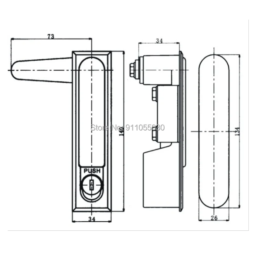 MS818 electrical box lock distribution box lock switch cabinet door lock fire box handle lock Steel cabinet lock MS490 1 PC