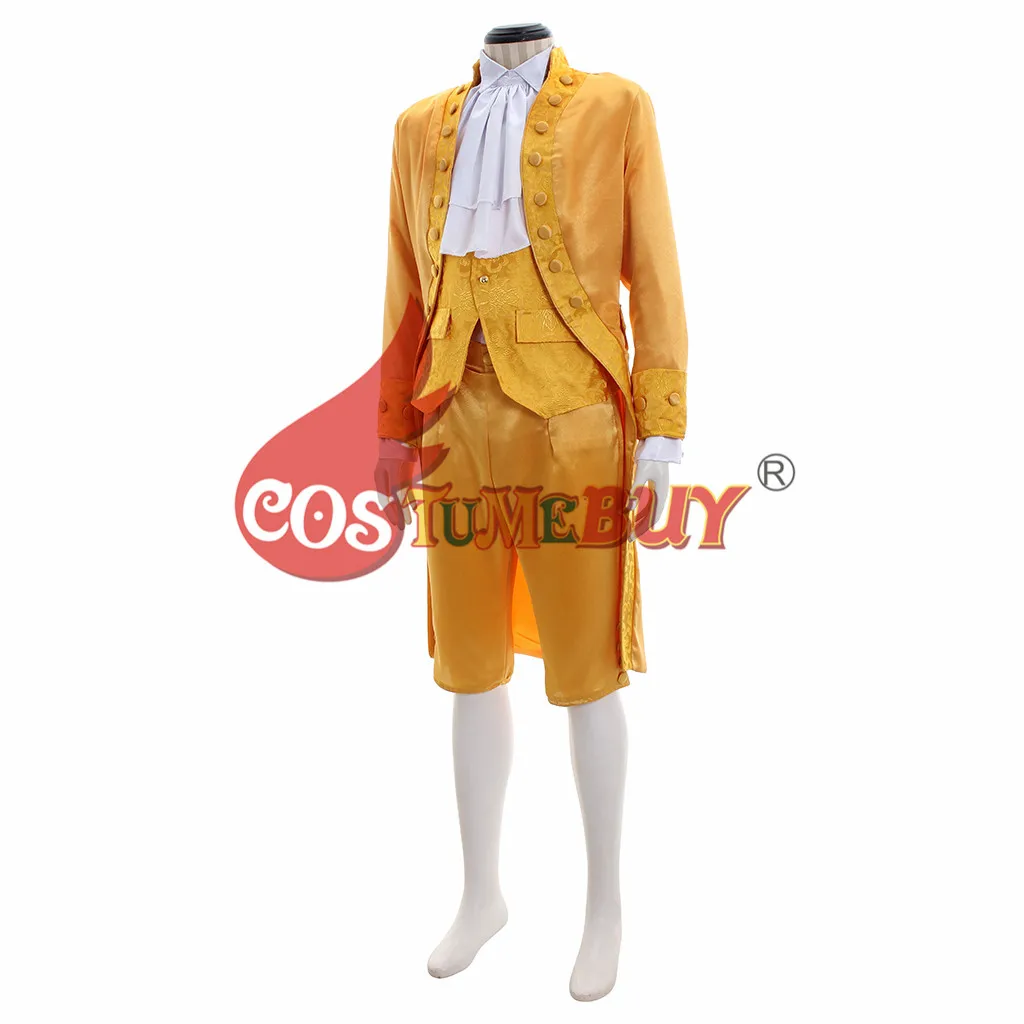 Costumebuy 18th British Prince Costume Retro Gothic Aristocrat Men Wedding Dress Medieval Gentleman Golden Suit Custom Made