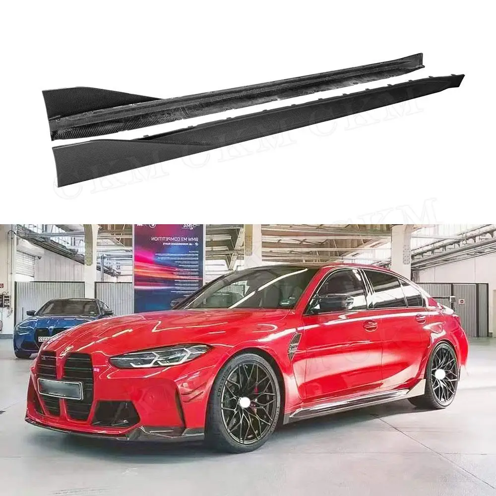 

Carbon Fiber Side Skirts Flaps Apron Lip Door Protector for BMW 3 Series G80 M3 Sedan 4 Door 2021+ M Style Fiber Glass