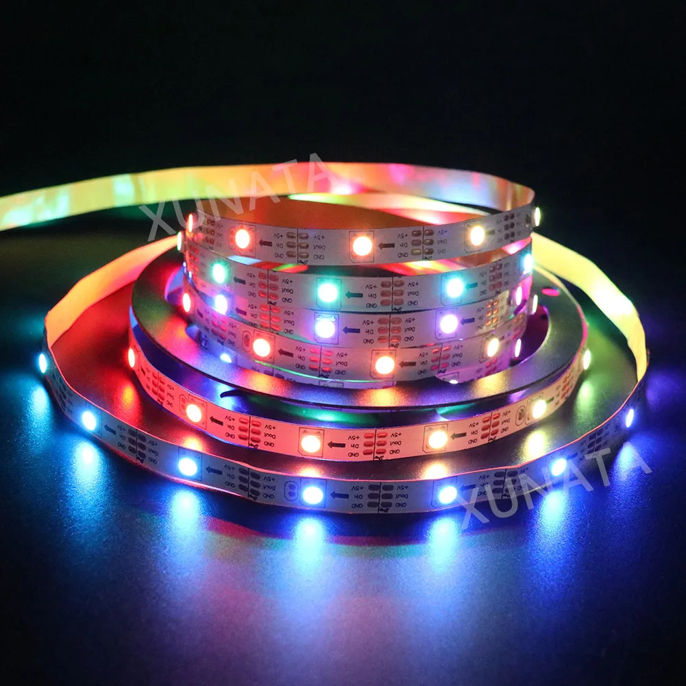 DC 5V WS2812B LED Strip 30/60/144 pixels/m IP2 IP65 Smart WS2812 IC Dream Color Night Lamp 5050 RGB LED Strip Light