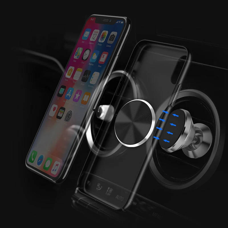 Metal Plate Phone Holder Sticker on Xiaomi Redmi Note 6 Pro Glossy CD Vein Magnet Car Holder Mount Sheet for iPhone XR Xs Max image 5