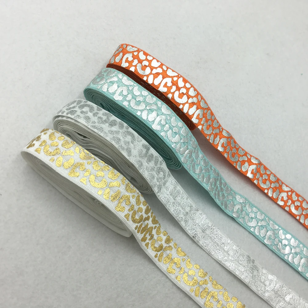5Yard 15MM Lotus Leopard Deer Print Elastic Band Spandex Ribbon Sewing Trim Hand Bracelet Garment Accessories