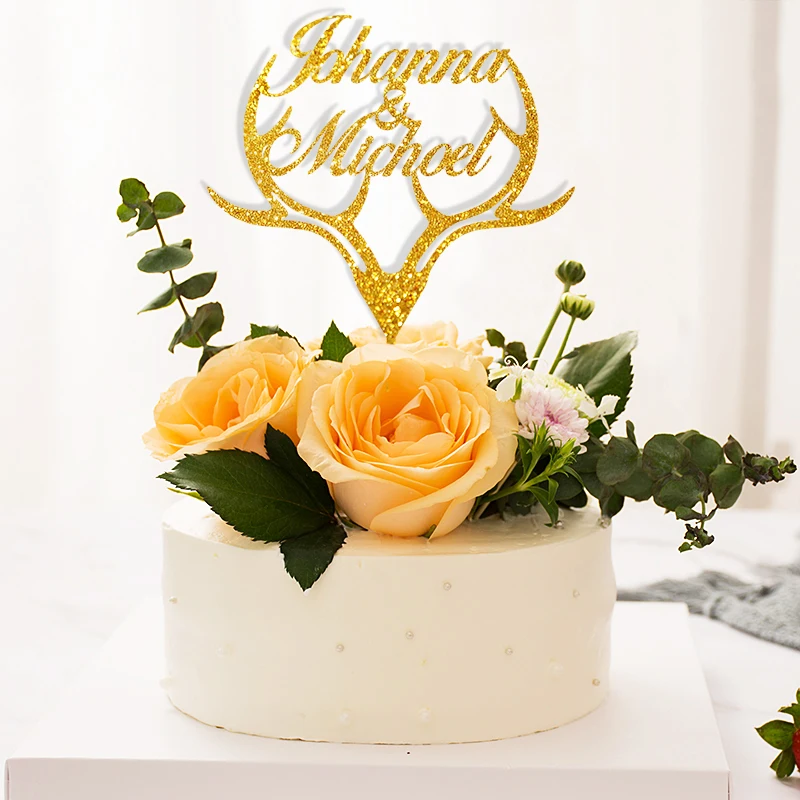 

Custom Name Cake Topper Insert festival Christmas elk Name Cake