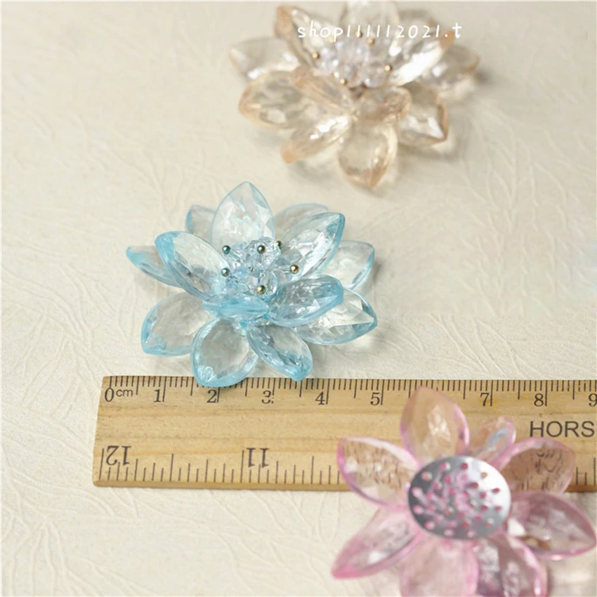 Handmade Acrylic Lotus Flower Heads, Artificial Flowers, Fake Flowers, Shoes Chest, Straw Hats, Cloth Accessories, 20Pcs, Bag