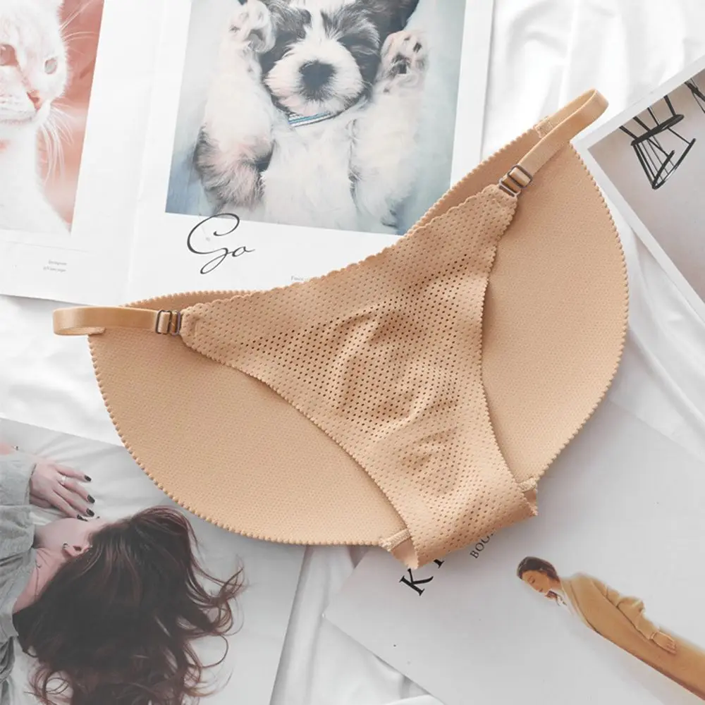 Controle sem costura cuecas de bunda falsa g-string levantador de bunda feminino esponja acolchoada 3d push up calcinha tridimensional nádegas