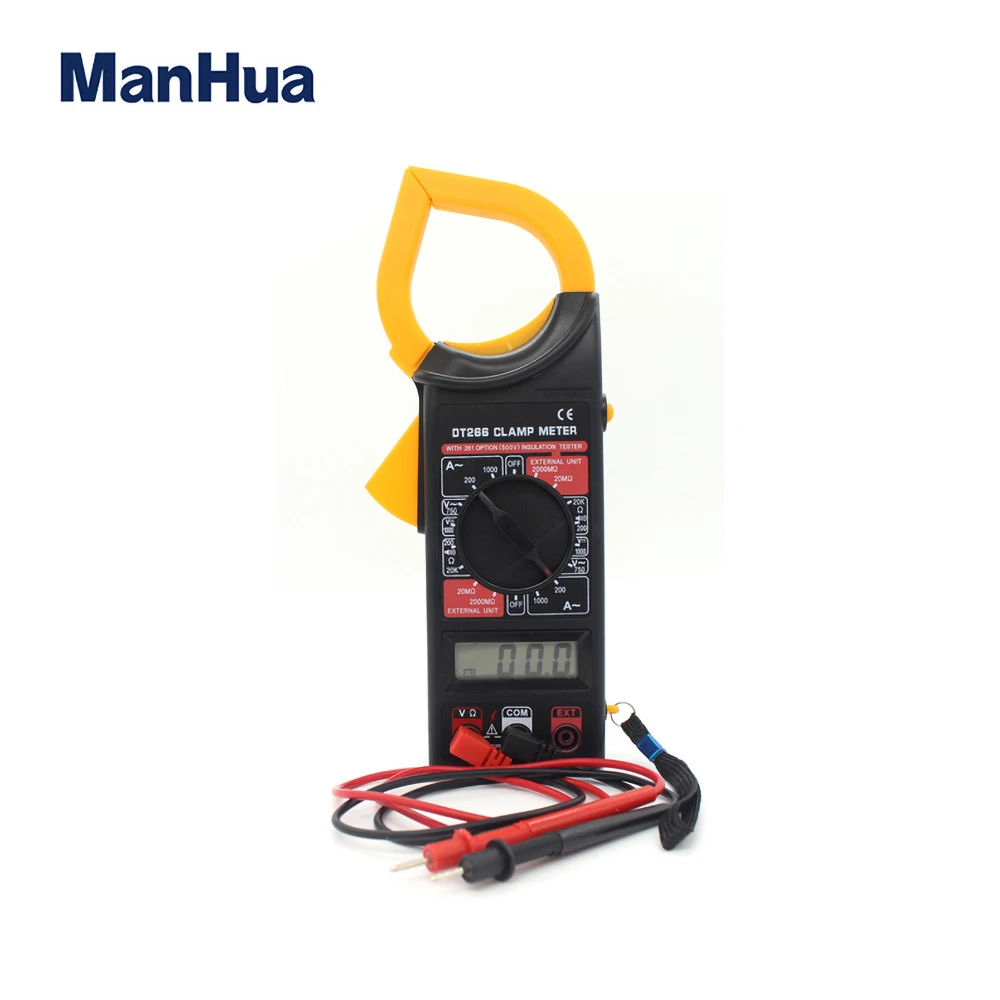 ManHua DT266 AC / DC voltage tester LCD digital clamp multimeter tool